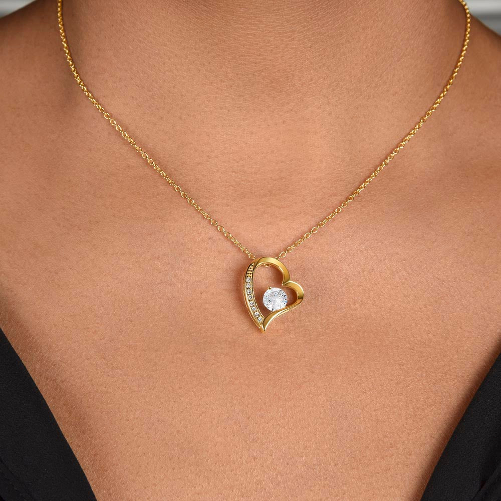 To the Mother of my child - Thank you for always making me feel like the happiest man in the world - Gold Love Necklace