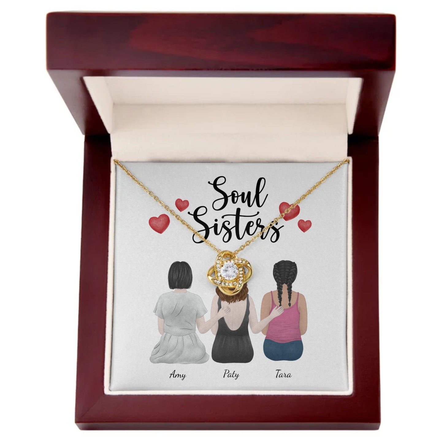 Soul sisters - To Best Friends or Bridesmaids - CUSTOMIZE IT - Love Knot Necklace